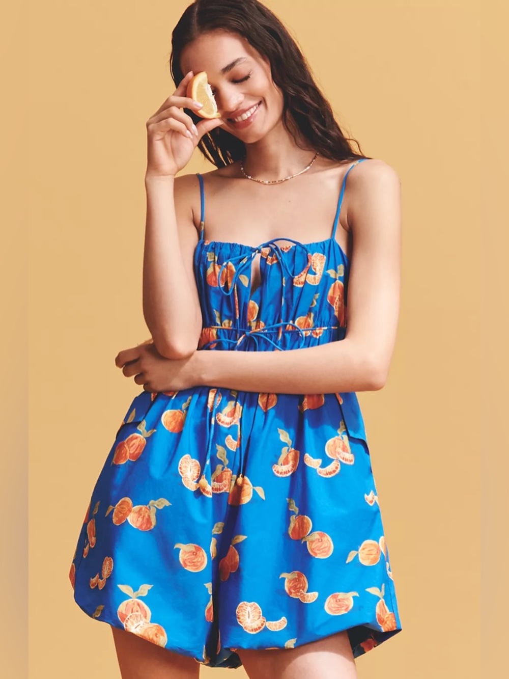 FARM RIO Printed Smocked Sleeveless Romper